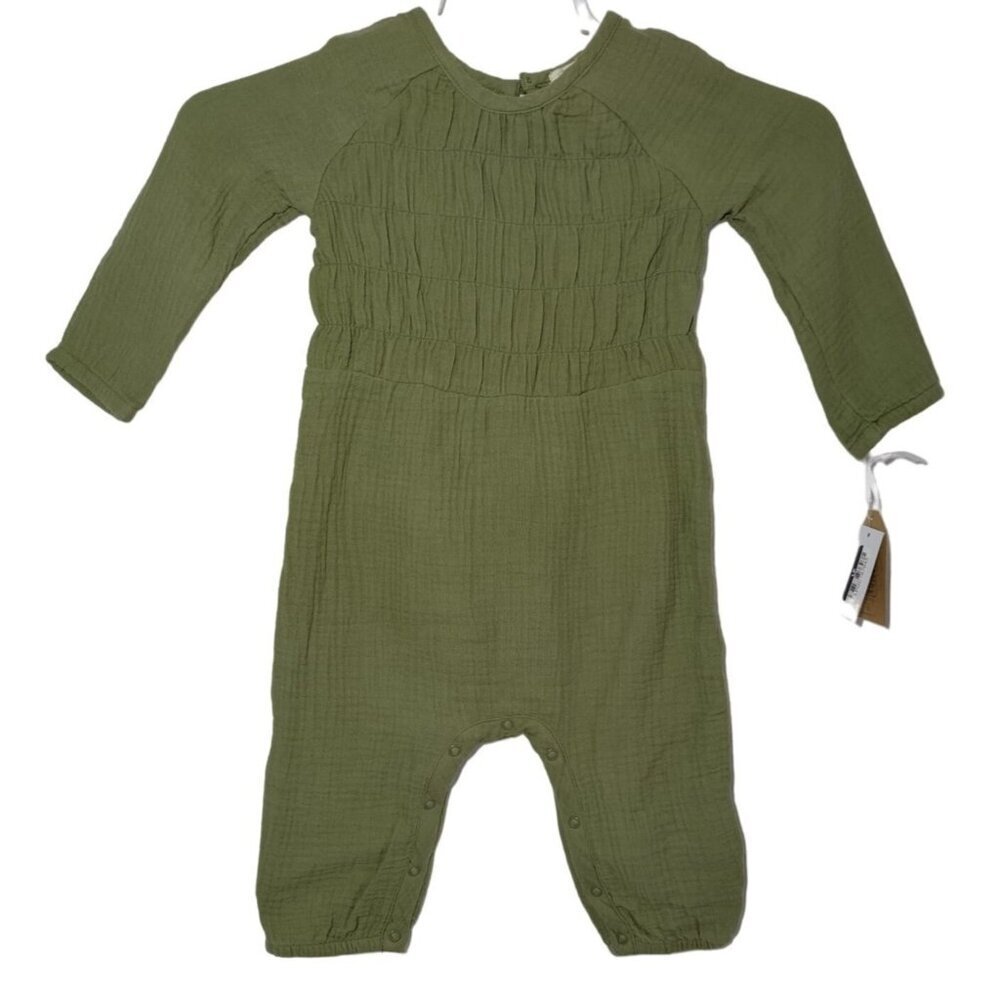 Grayson Collective 100% Cotton Green Baby Romper, 12 Months. NWT